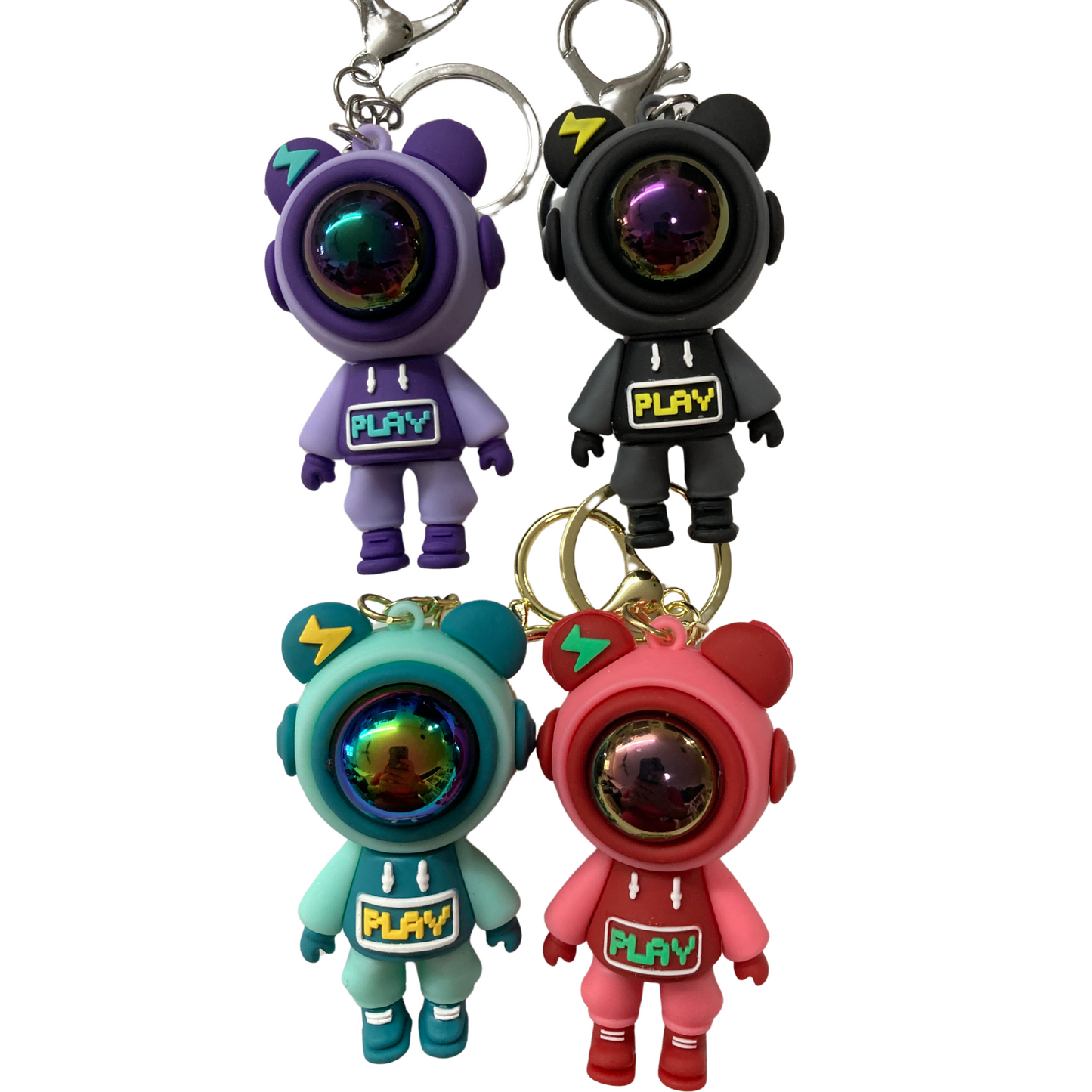 3D Astro Bear Keychain